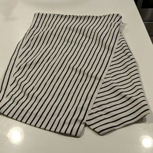 Loft Black and White striped pencil skirt